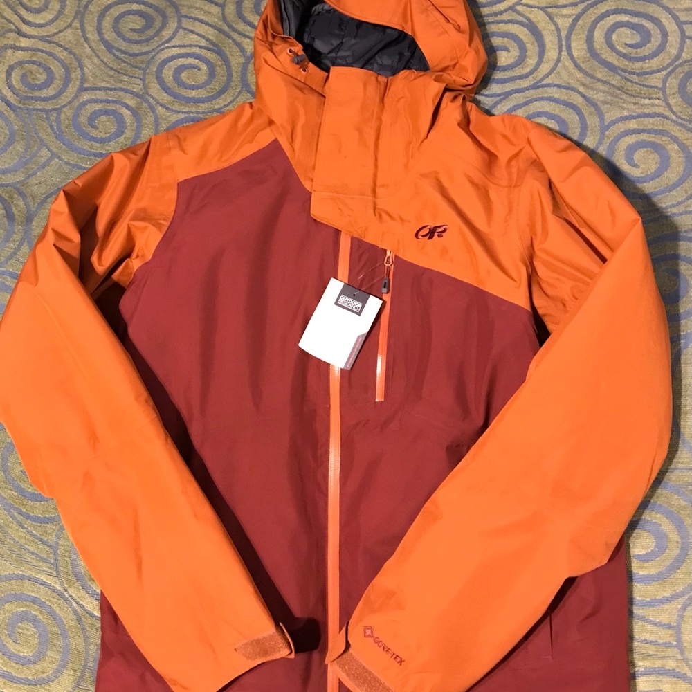 OR Tungsten Gore-Tex Insulated Ski Jacket color Alpenglow/Madder(Orange/Red)